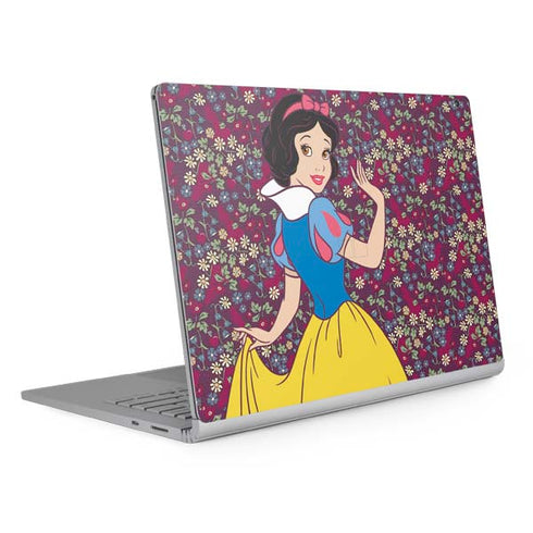 Disney Snow White Character with Floral Pattern Surface Book 2 13.5in Skin